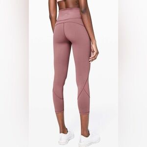 Lululemon In Movement Tights 25” Leggings Pink Size 2